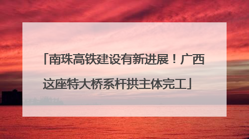 南珠高铁建设有新进展！广西这座特大桥系杆拱主体完工