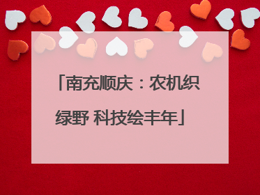 南充顺庆：农机织绿野 科技绘丰年
