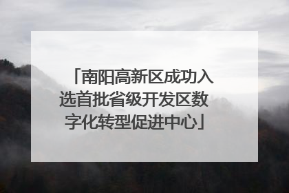 南阳高新区成功入选首批省级开发区数字化转型促进中心