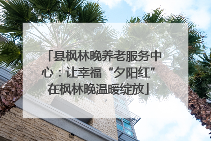 县枫林晚养老服务中心：让幸福“夕阳红”在枫林晚温暖绽放