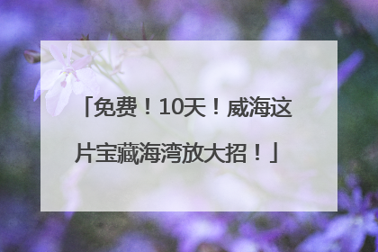 免费！10天！威海这片宝藏海湾放大招！