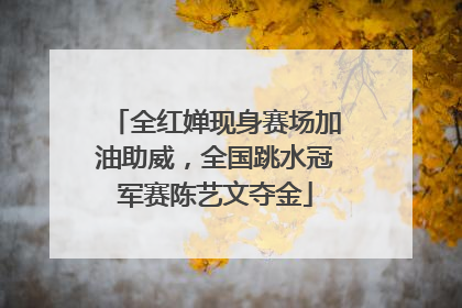 全红婵现身赛场加油助威，全国跳水冠军赛陈艺文夺金