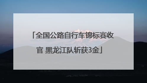 全国公路自行车锦标赛收官 黑龙江队斩获3金