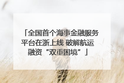 全国首个海事金融服务平台在浙上线 破解航运融资“双重困境”