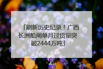 刷新历史纪录！广西长洲船闸单月过货量突破2444万吨