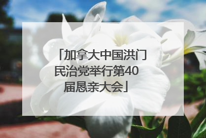 加拿大中国洪门民治党举行第40届恳亲大会