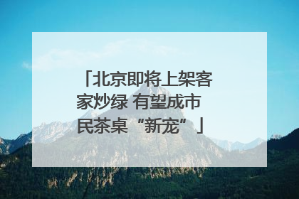 北京即将上架客家炒绿 有望成市民茶桌“新宠”