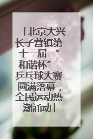 北京大兴长子营镇第十一届 “和谐杯” 乒乓球大赛圆满落幕，全民运动热潮涌动