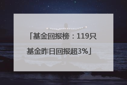 基金回报榜：119只基金昨日回报超3%