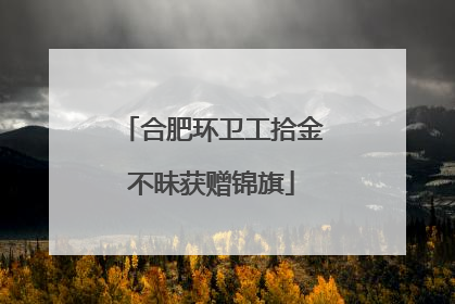 合肥环卫工拾金不昧获赠锦旗