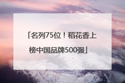 名列75位！稻花香上榜中国品牌500强