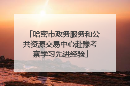 哈密市政务服务和公共资源交易中心赴豫考察学习先进经验
