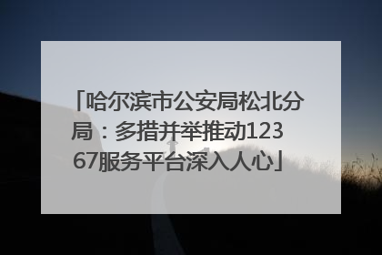 哈尔滨市公安局松北分局：多措并举推动12367服务平台深入人心