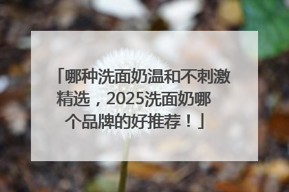 哪种洗面奶温和不刺激精选，2025洗面奶哪个品牌的好推荐！