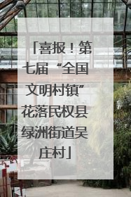 喜报！第七届“全国文明村镇”花落民权县绿洲街道吴庄村
