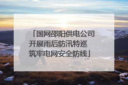 国网邵阳供电公司开展雨后防汛特巡 筑牢电网安全防线