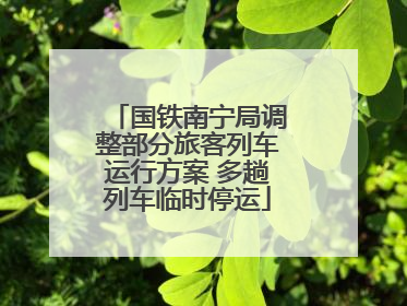 国铁南宁局调整部分旅客列车运行方案 多趟列车临时停运
