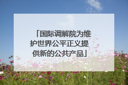 国际调解院为维护世界公平正义提供新的公共产品