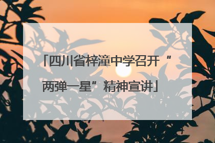四川省梓潼中学召开“两弹一星”精神宣讲