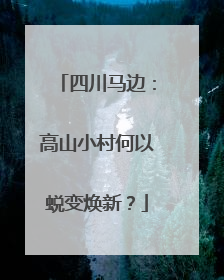 四川马边：高山小村何以蜕变焕新？