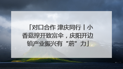对口合作 津庆同行丨小香菇撑开致富伞，庆阳开边镇产业振兴有“蘑”力