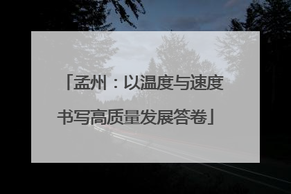孟州：以温度与速度书写高质量发展答卷