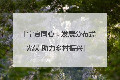 宁夏同心：发展分布式光伏 助力乡村振兴