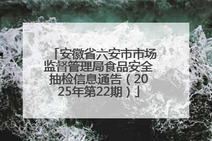 安徽省六安市市场监督管理局食品安全抽检信息通告（2025年第22期）