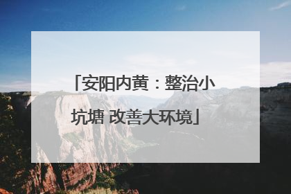 安阳内黄：整治小坑塘 改善大环境