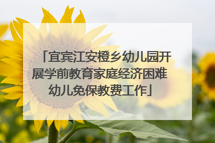 宜宾江安橙乡幼儿园开展学前教育家庭经济困难幼儿免保教费工作