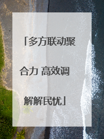 多方联动聚合力 高效调解解民忧