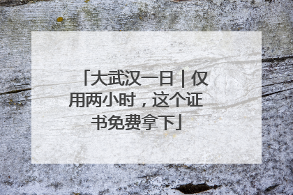 大武汉一日｜仅用两小时，这个证书免费拿下