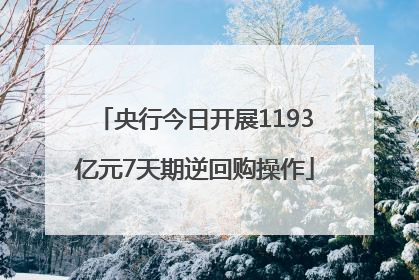 央行今日开展1193亿元7天期逆回购操作