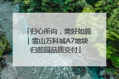 归心所向，美好如麓｜雪山万科城A7地块归麓园品质交付