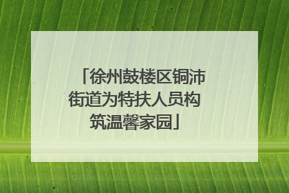 徐州鼓楼区铜沛街道为特扶人员构筑温馨家园