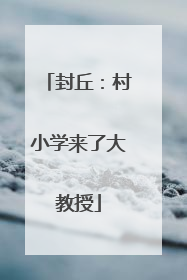 封丘：村小学来了大教授