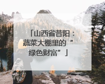 山西省昔阳：蔬菜大棚里的“绿色财富”