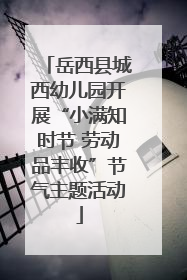 岳西县城西幼儿园开展“小满知时节 劳动品丰收”节气主题活动