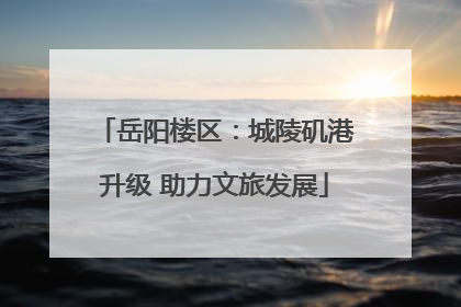 岳阳楼区：城陵矶港升级 助力文旅发展