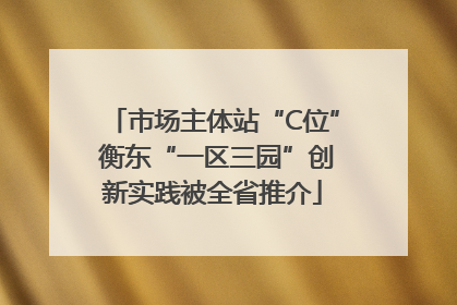 市场主体站“C位” 衡东“一区三园”创新实践被全省推介