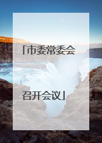 市委常委会召开会议