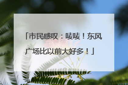 市民感叹：唛唛！东风广场比以前大好多！