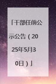 干部任前公示公告（2025年5月30日）