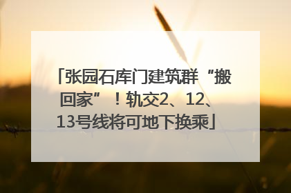 张园石库门建筑群“搬回家”！轨交2、12、13号线将可地下换乘