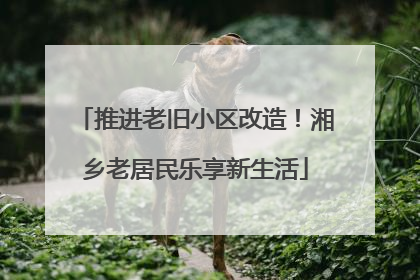 推进老旧小区改造！湘乡老居民乐享新生活