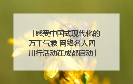 感受中国式现代化的万千气象 网络名人四川行活动在成都启动