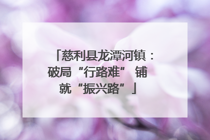 慈利县龙潭河镇：破局“行路难” 铺就“振兴路”