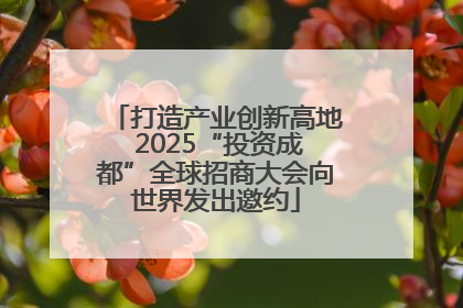 打造产业创新高地 2025“投资成都”全球招商大会向世界发出邀约