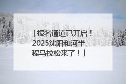 报名通道已开启！2025沈阳和河半程马拉松来了！