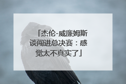 杰伦-威廉姆斯谈闯进总决赛：感觉太不真实了